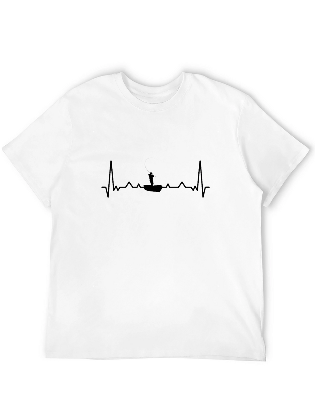 Fishing Heartbeat Graphic Tee - Bass Angler T-Shirt