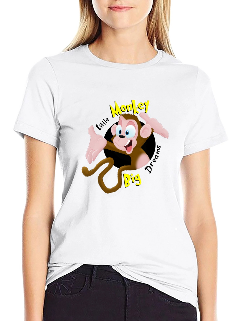 Cartoon Monkey Graphic T-Shirt