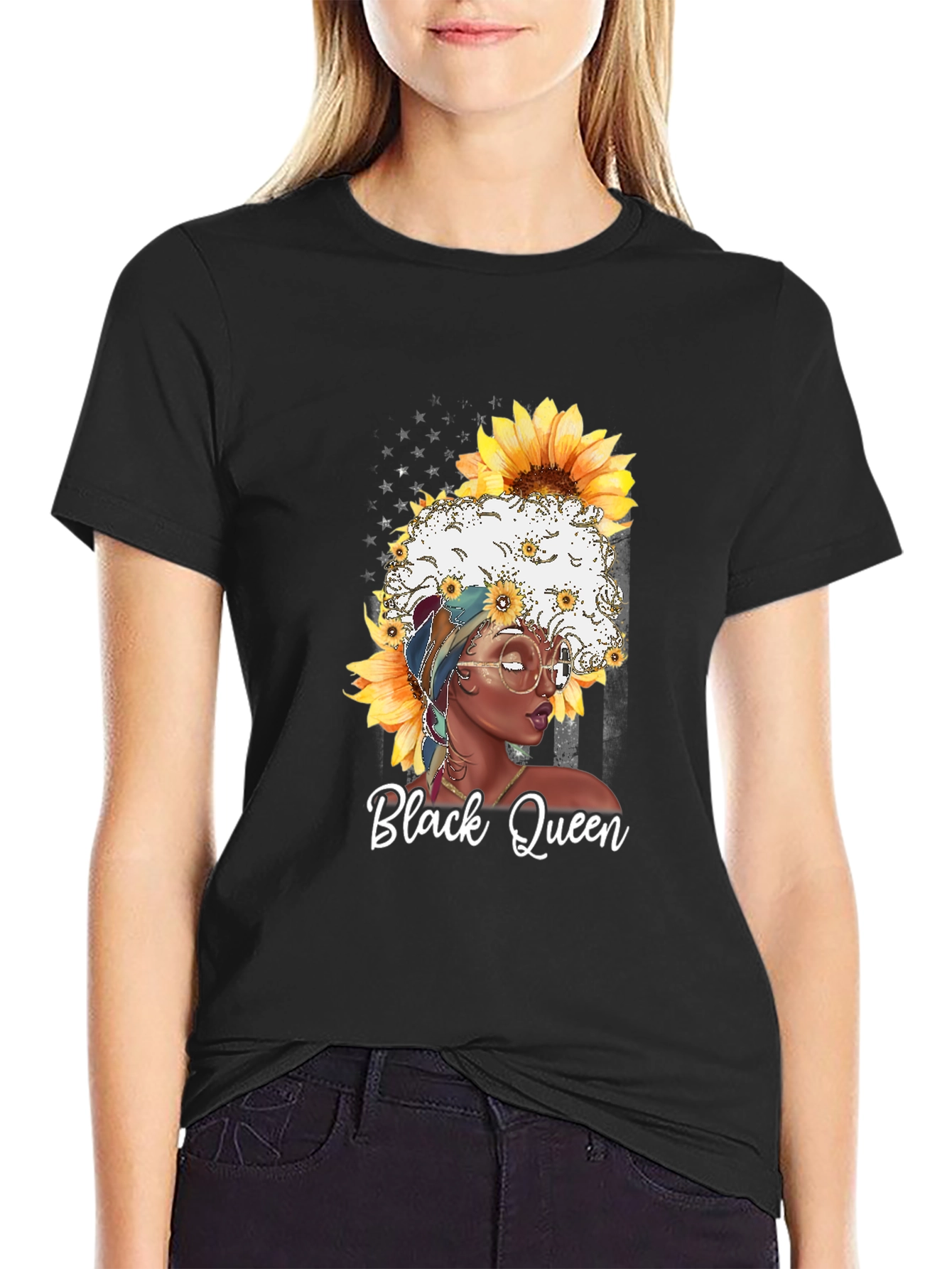 Black Queen Sunflower T-Shirt