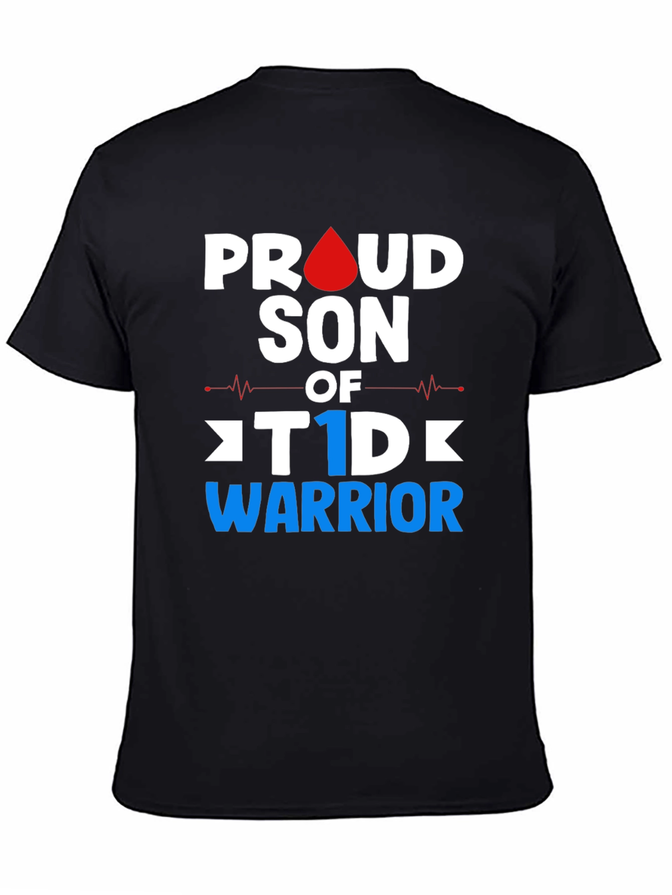 Proud Son of T1D Warrior Black T-Shirt