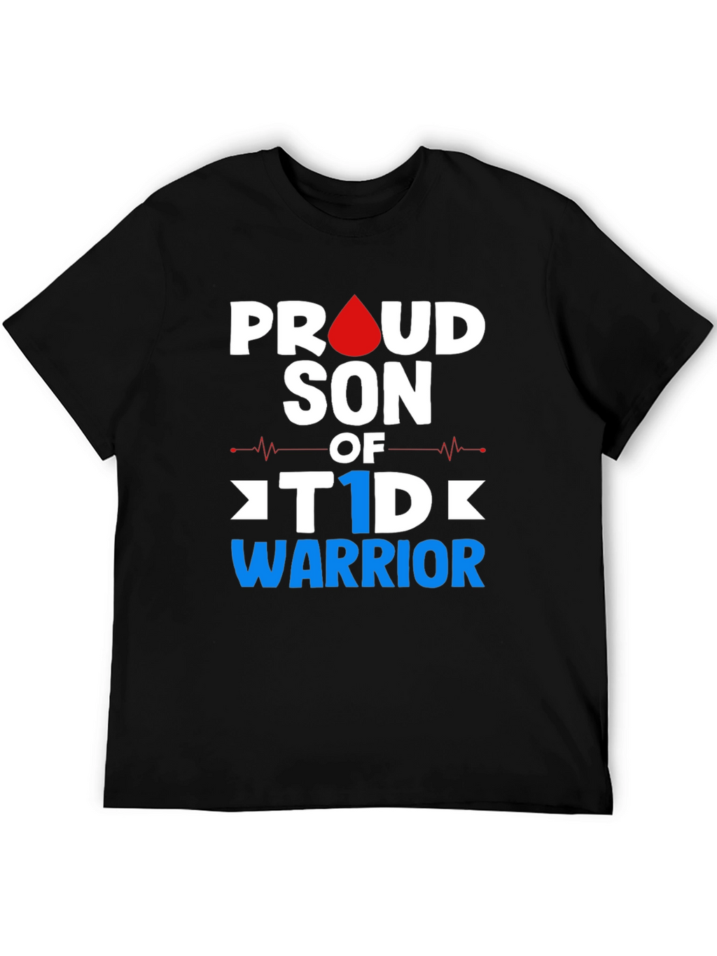 Proud Son of T1D Warrior Black T-Shirt