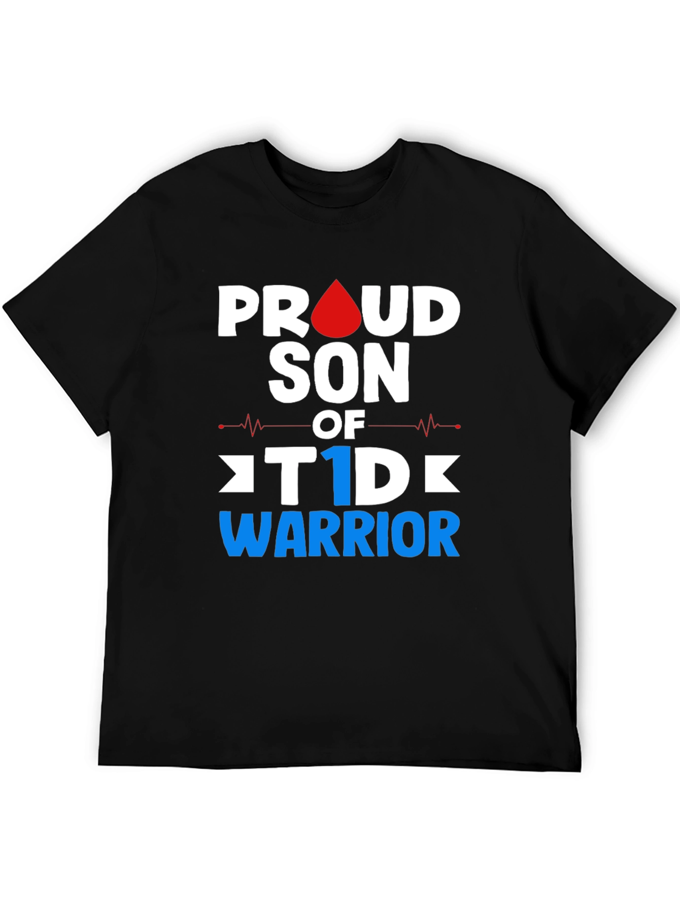 Proud Son of T1D Warrior Black T-Shirt