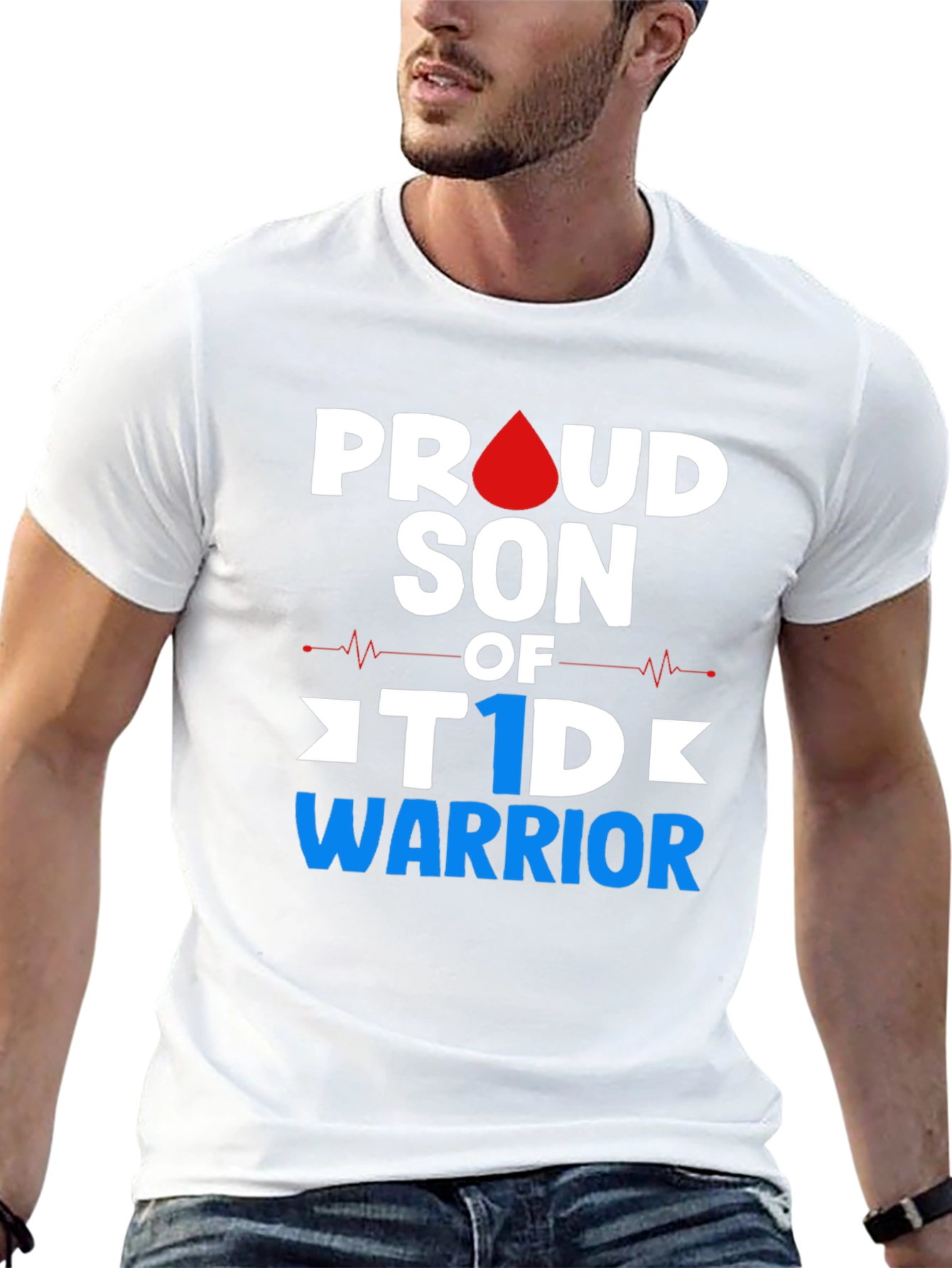 Proud Son of T1D Warrior Black T-Shirt
