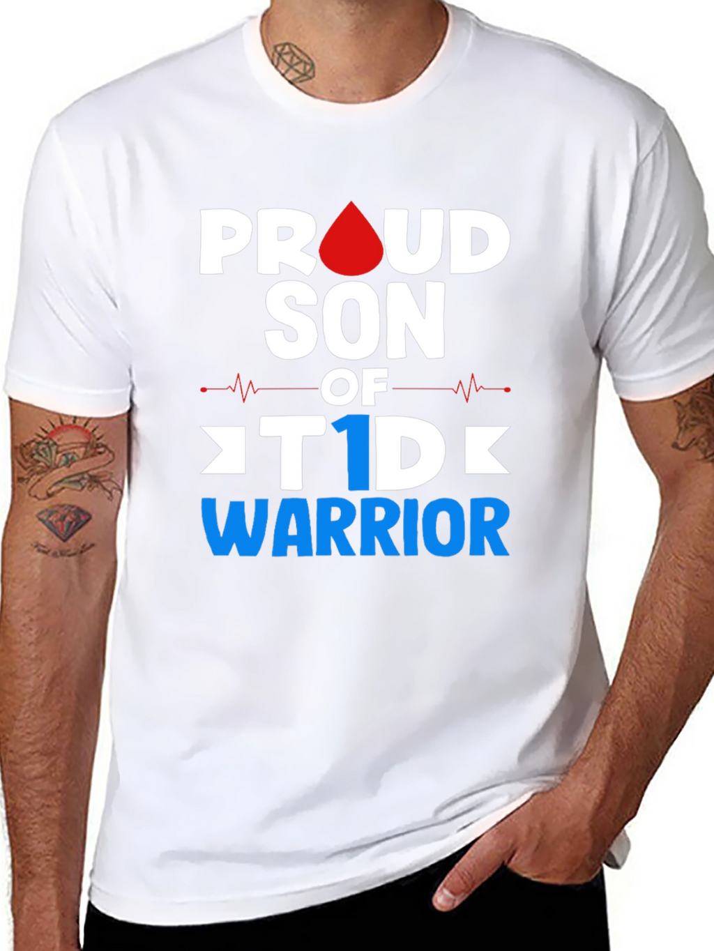 Proud Son of T1D Warrior Black T-Shirt