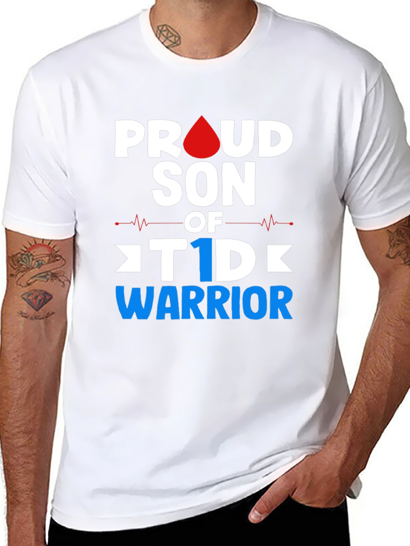 Proud Son of T1D Warrior Black T-Shirt