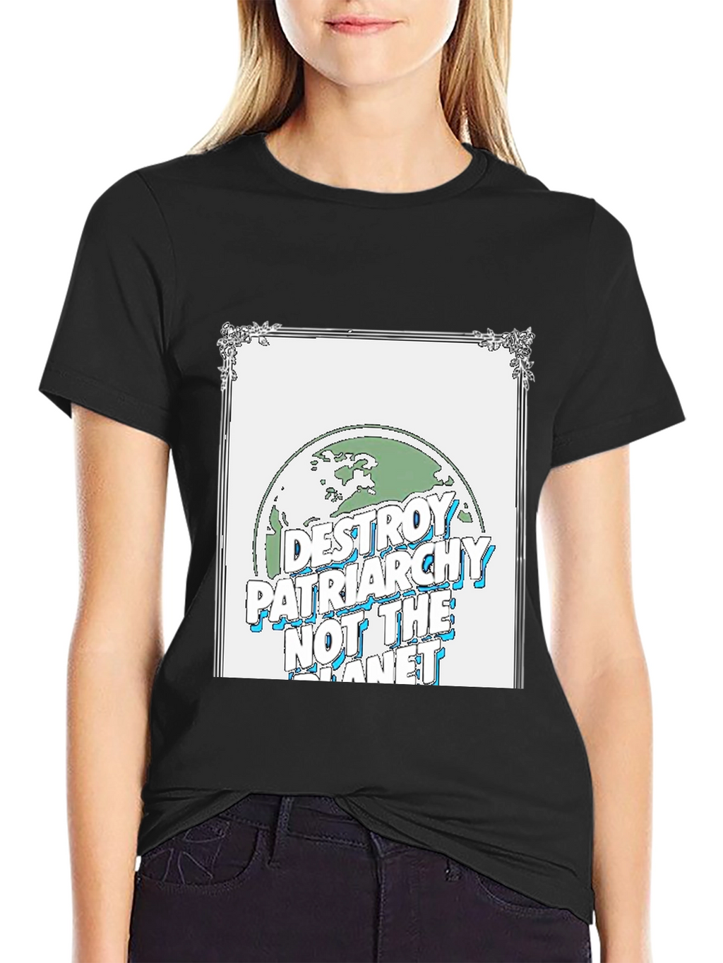 Destroy Patriarchy Earth Graphic T-Shirt