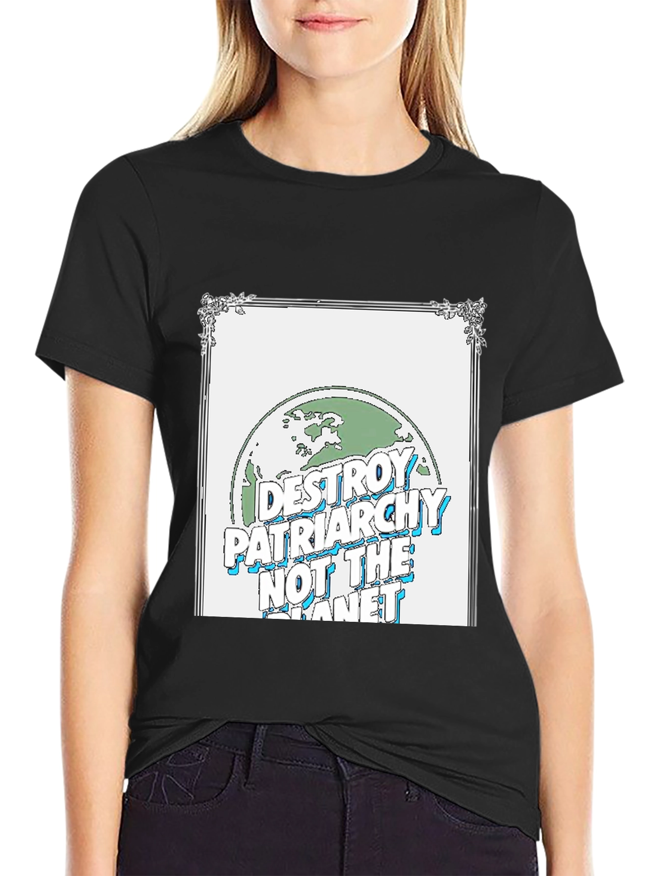 Destroy Patriarchy Earth Graphic T-Shirt