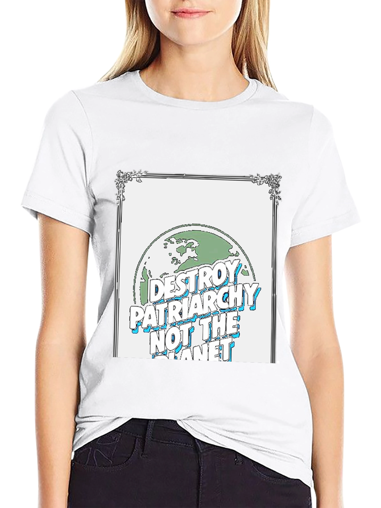 Destroy Patriarchy Earth Graphic T-Shirt