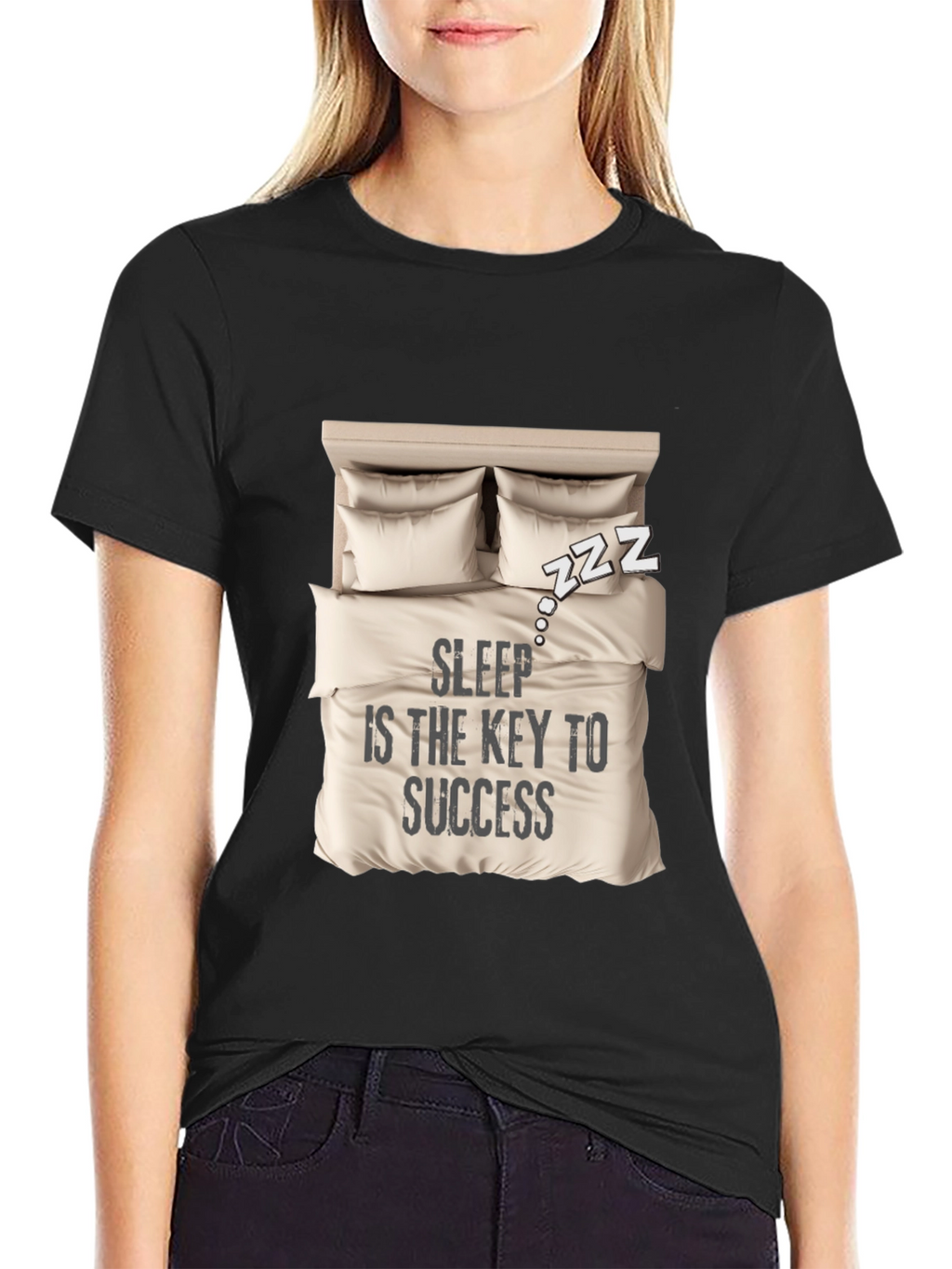 Sleep is Key T-Shirt: Cozy Bed Design