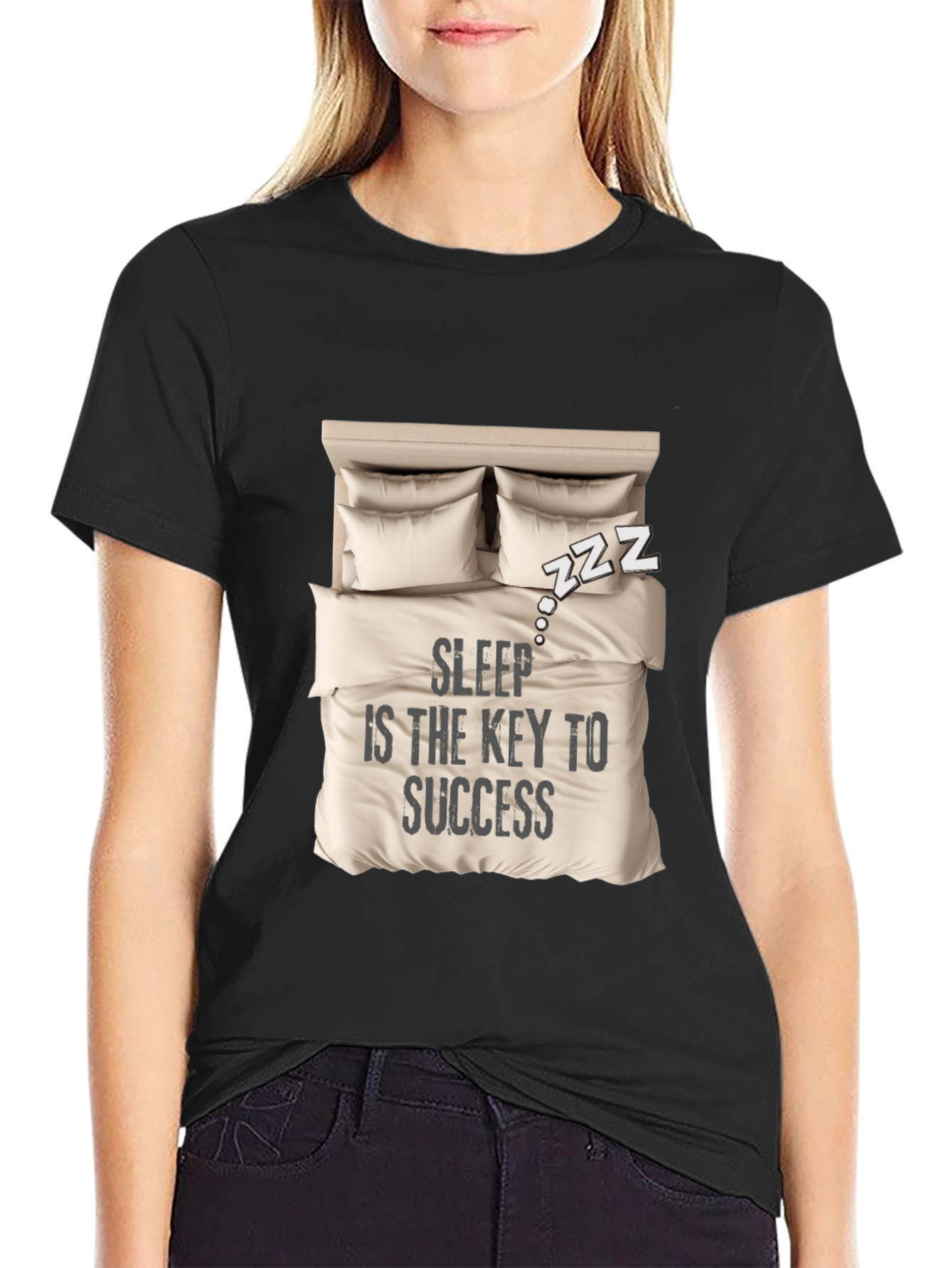 Sleep is Key T-Shirt: Cozy Bed Design