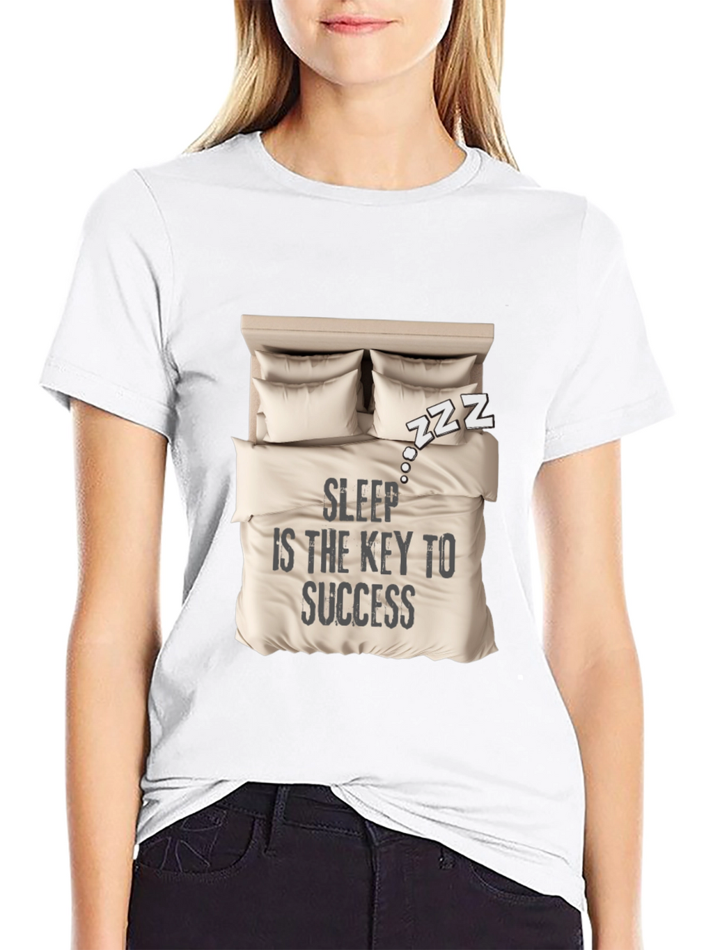 Sleep is Key T-Shirt: Cozy Bed Design