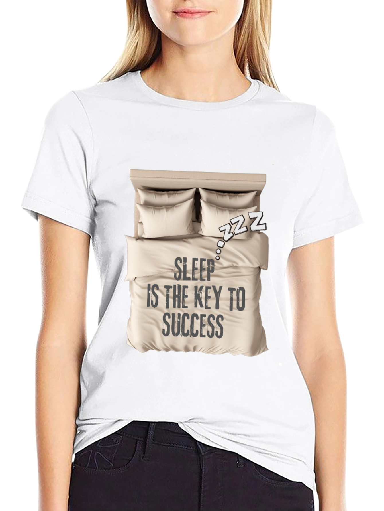 Sleep is Key T-Shirt: Cozy Bed Design