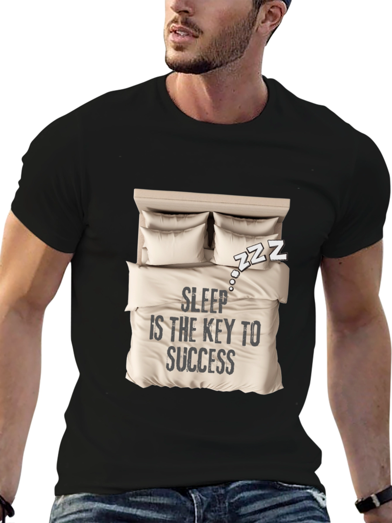 Sleep is Key T-Shirt: Cozy Bed Design