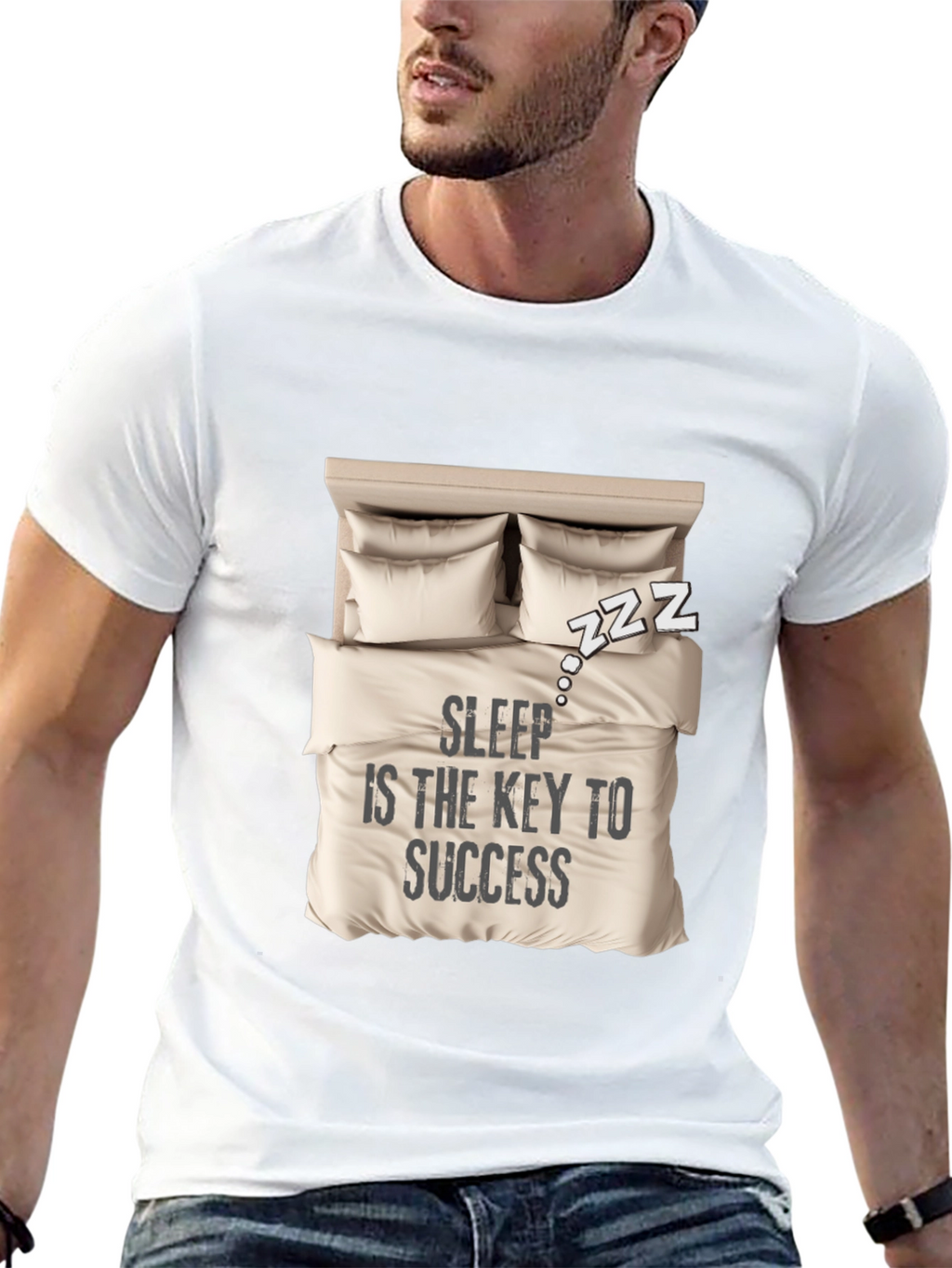 Sleep is Key T-Shirt: Cozy Bed Design
