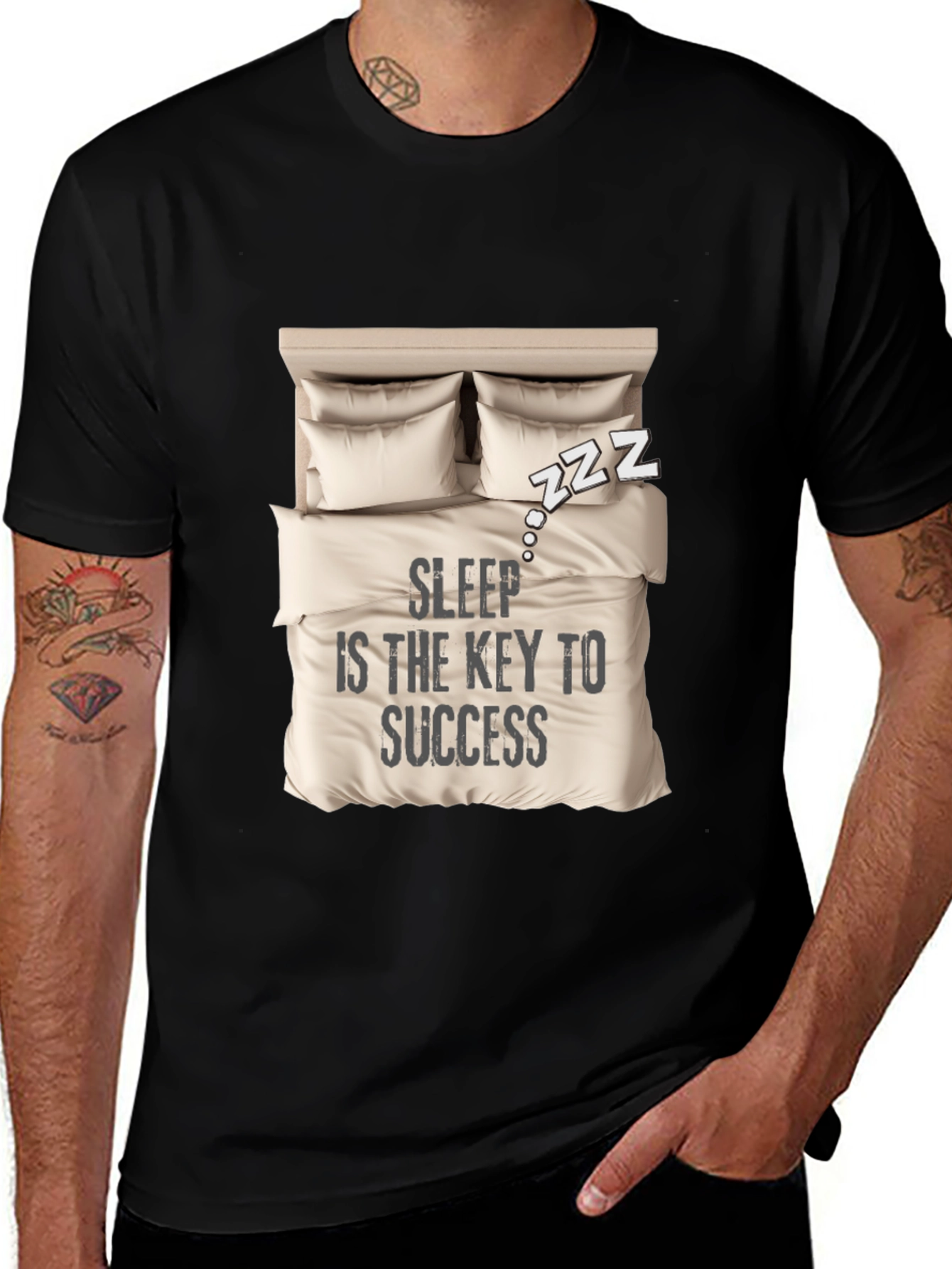Sleep is Key T-Shirt: Cozy Bed Design