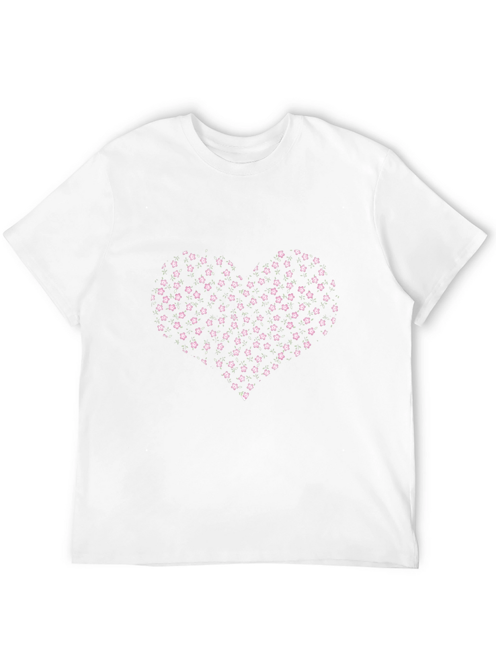 Floral Heart Graphic Print Black T-Shirt