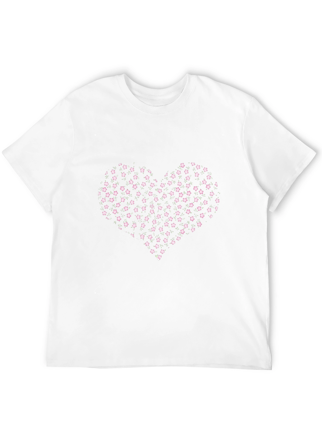 Floral Heart Graphic Print Black T-Shirt