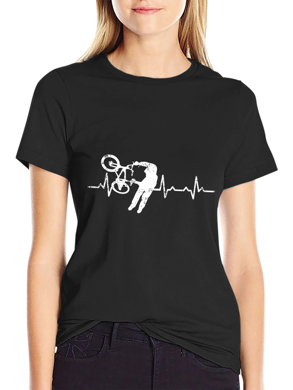 BMX Heartbeat Black T-Shirt - Cycling Life
