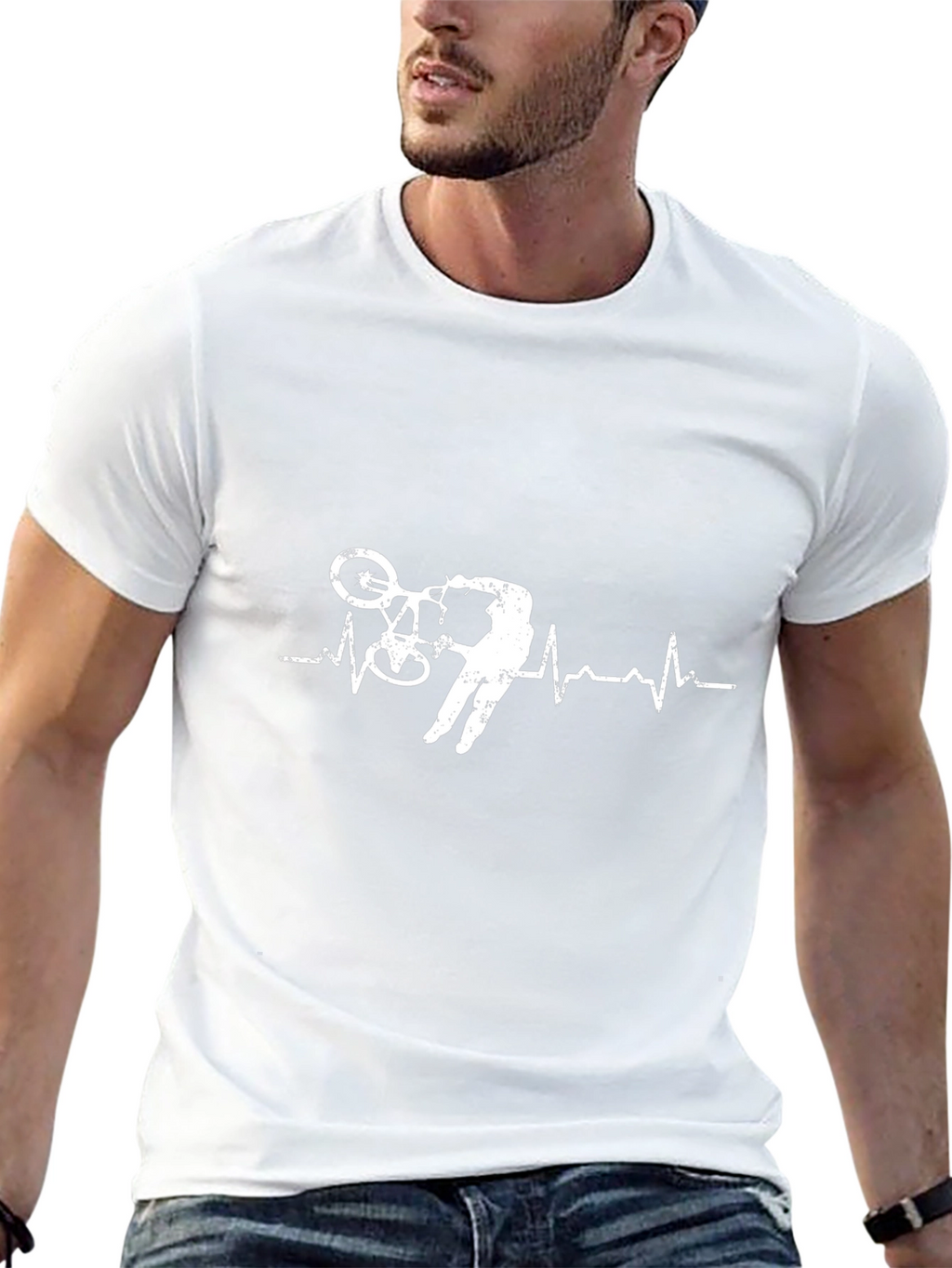 BMX Heartbeat Black T-Shirt - Cycling Life