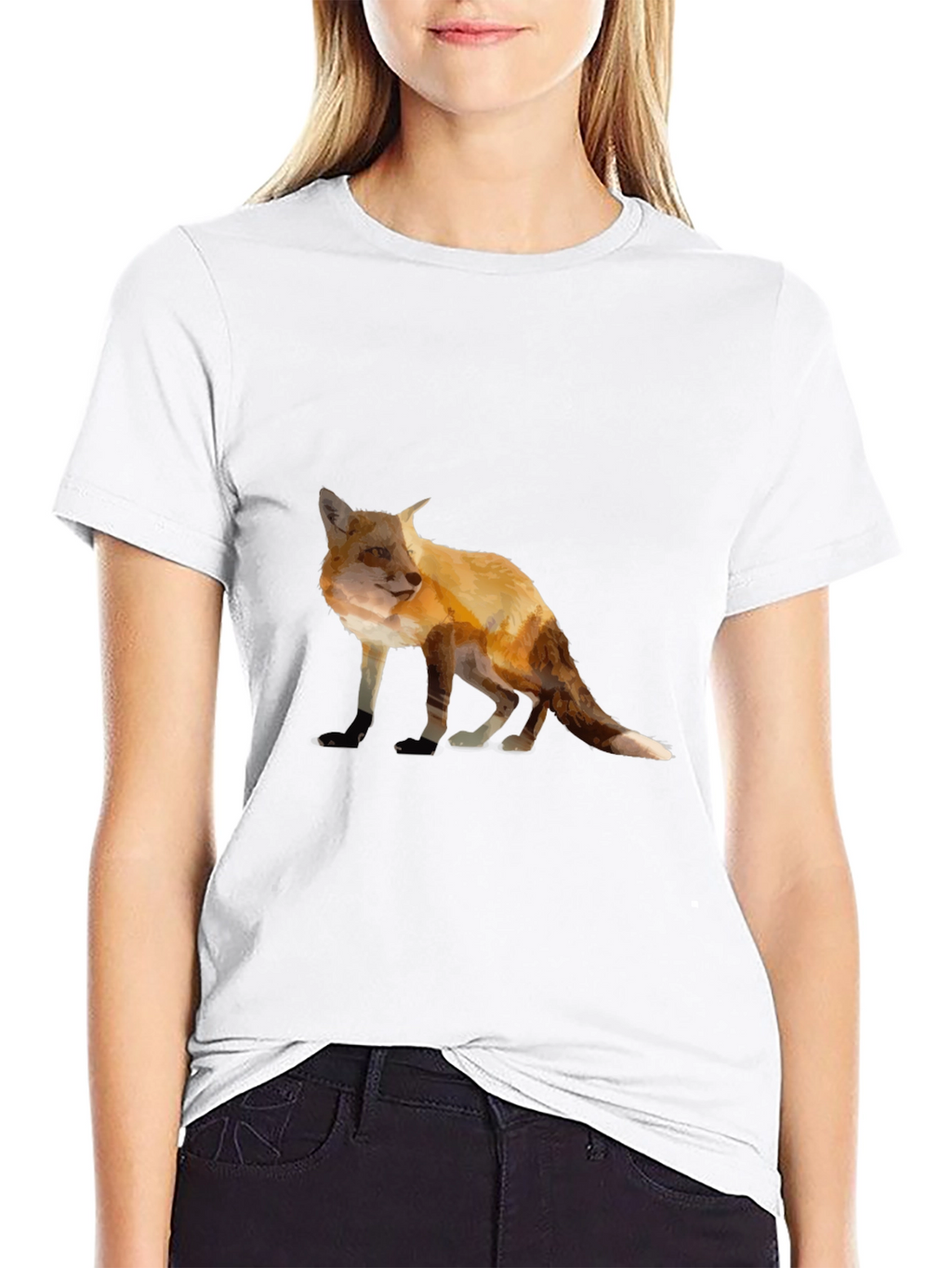 Fox Graphic Tee - Stylish Animal Print T-Shirt