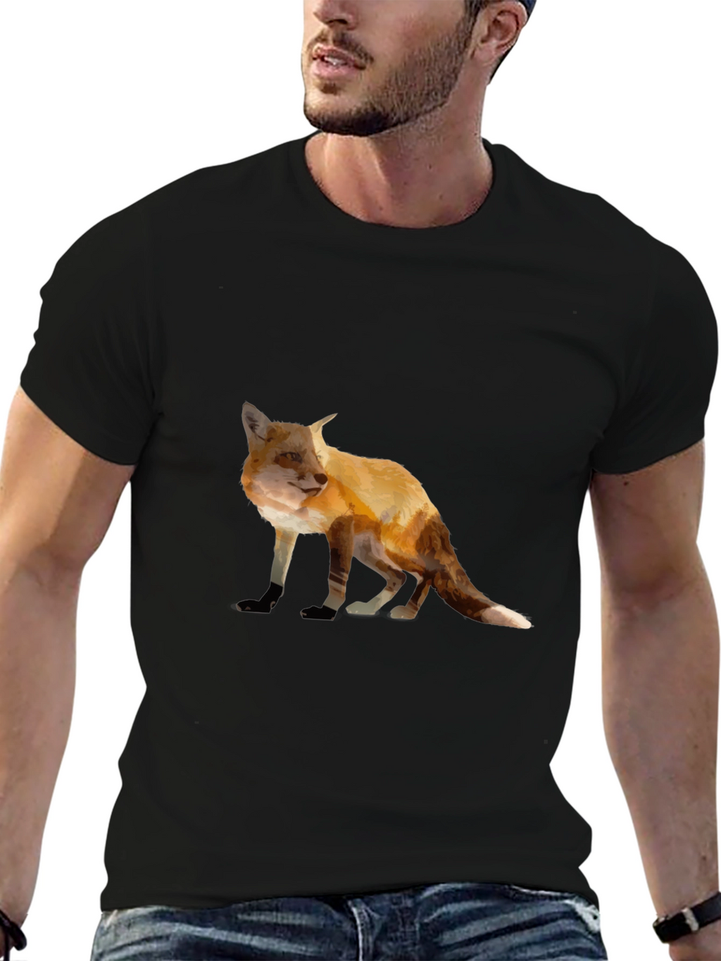 Fox Graphic Tee - Stylish Animal Print T-Shirt