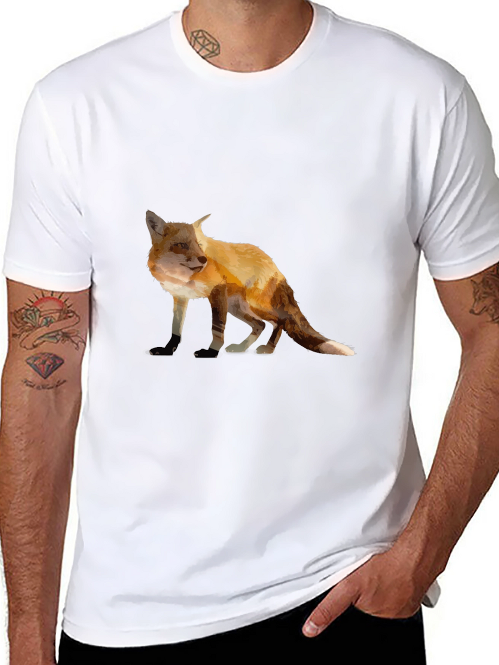 Fox Graphic Tee - Stylish Animal Print T-Shirt