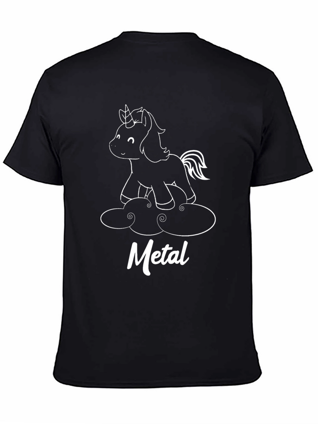 Metal Unicorn Graphic Black T-Shirt