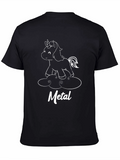 Metal Unicorn Graphic Black T-Shirt