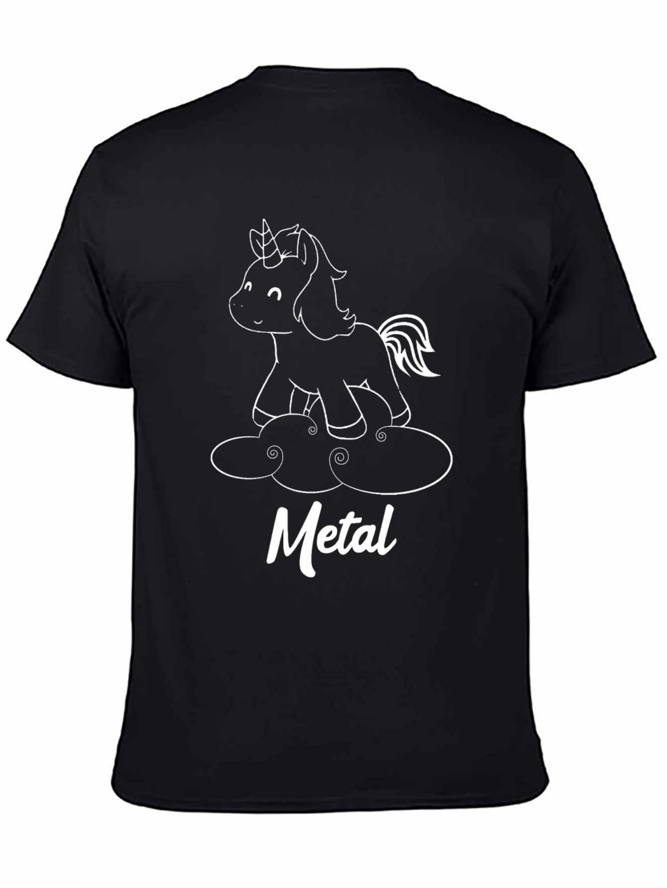 Metal Unicorn Graphic Black T-Shirt