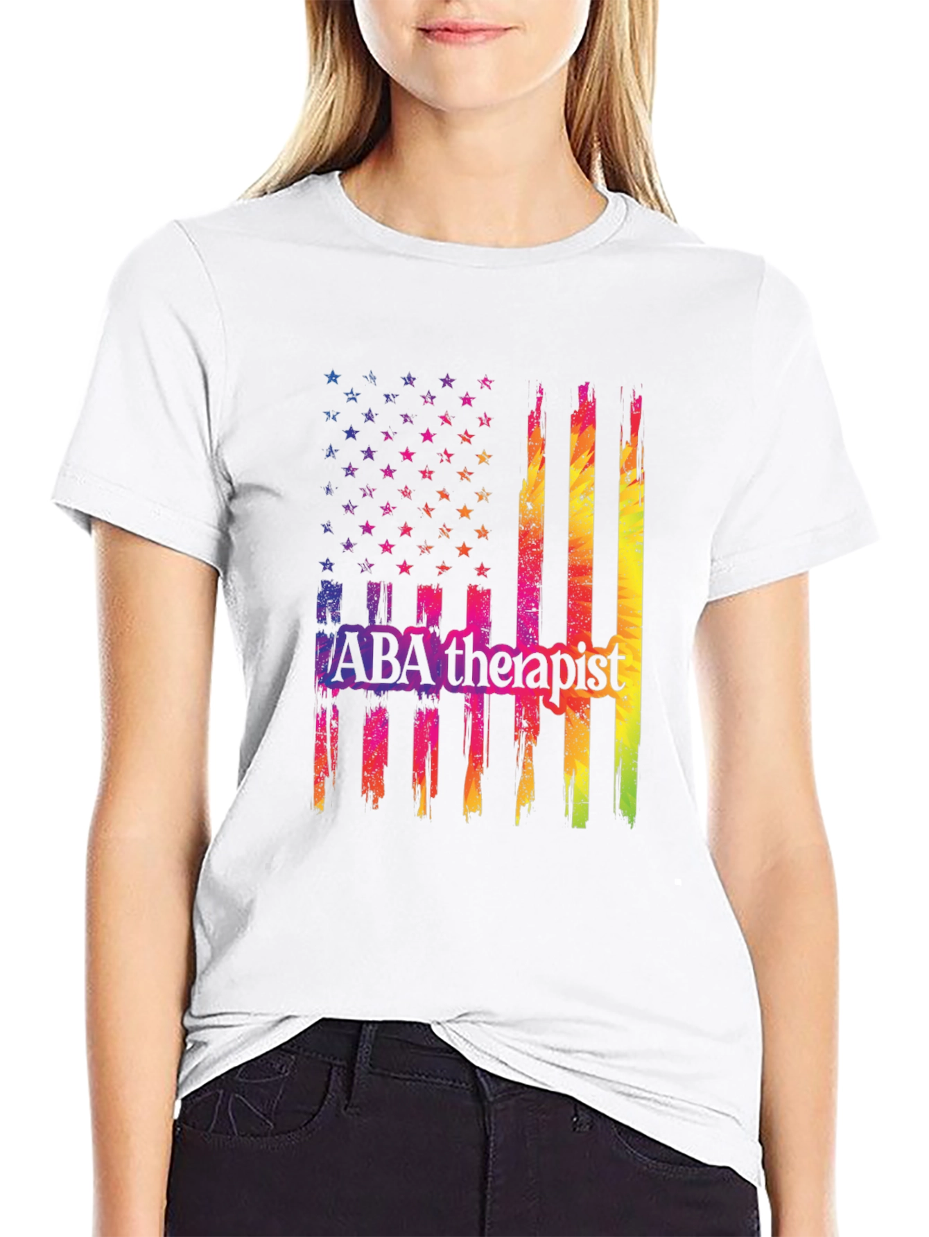 ABA Therapist American Flag T-Shirt