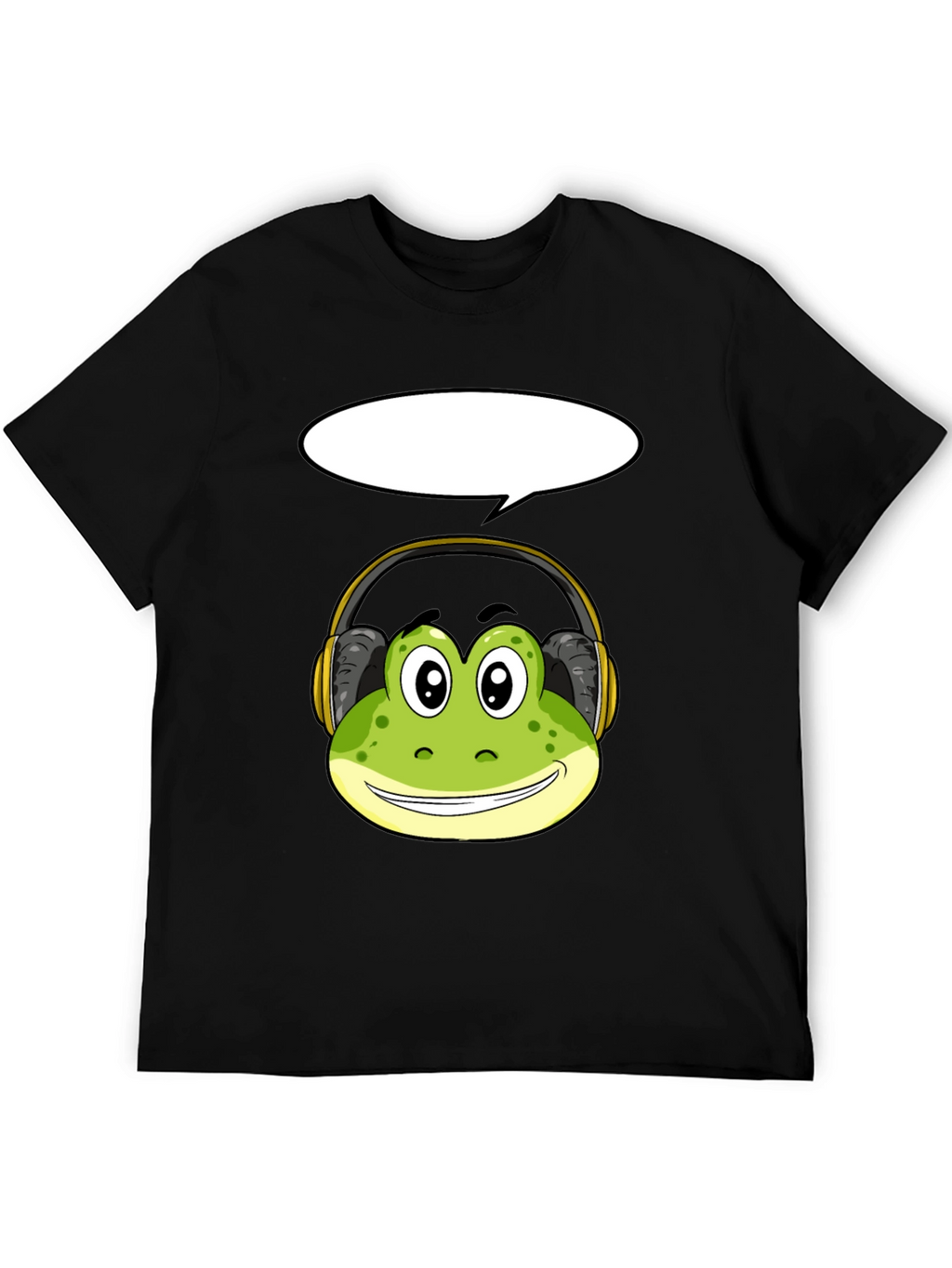 Frog Headphone Graphic Tee - Cool Black T-Shirt