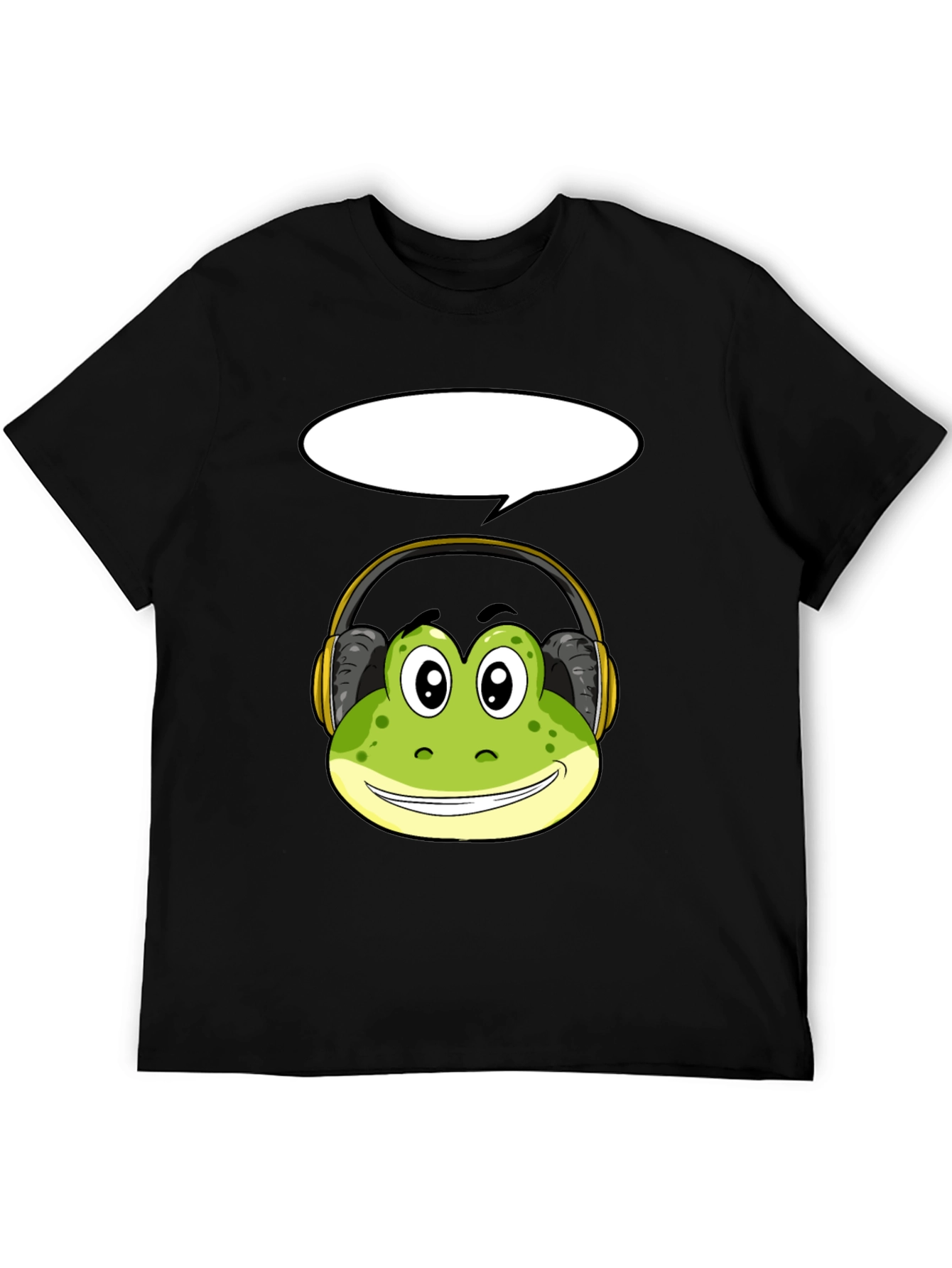 Frog Headphone Graphic Tee - Cool Black T-Shirt