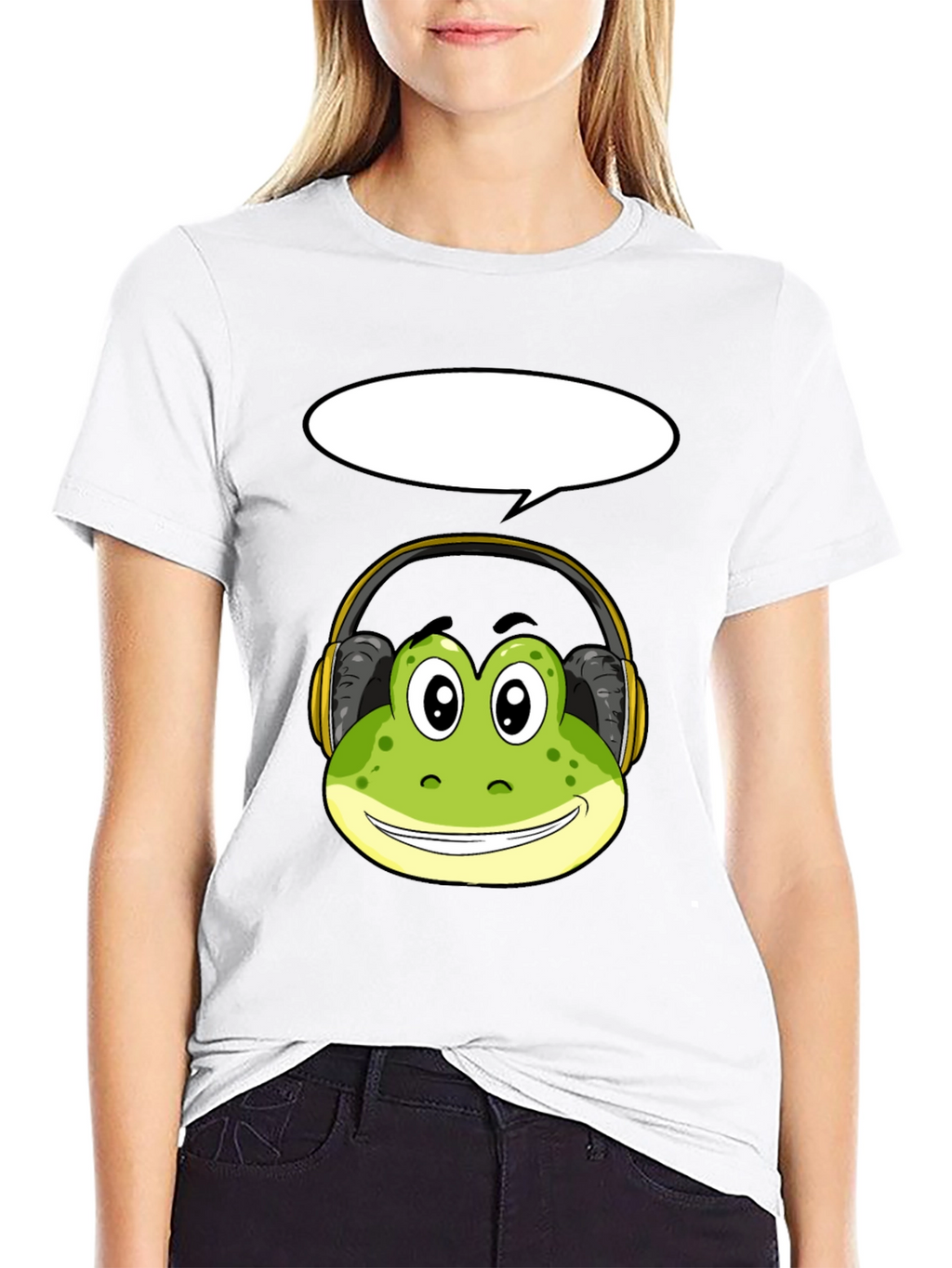 Frog Headphone Graphic Tee - Cool Black T-Shirt