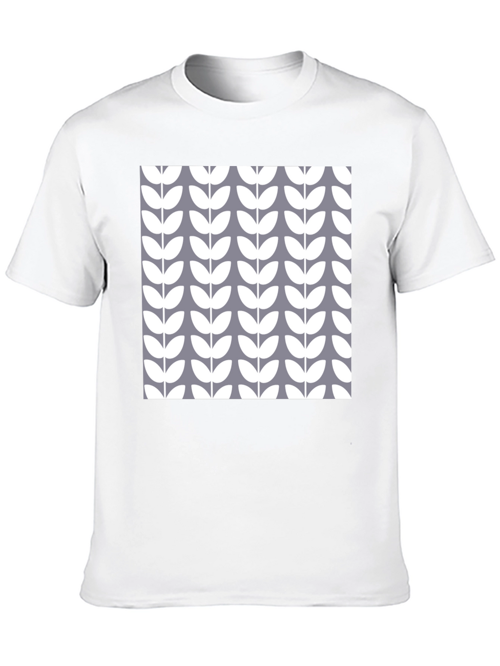 Stylish Floral Pattern Black T-Shirt