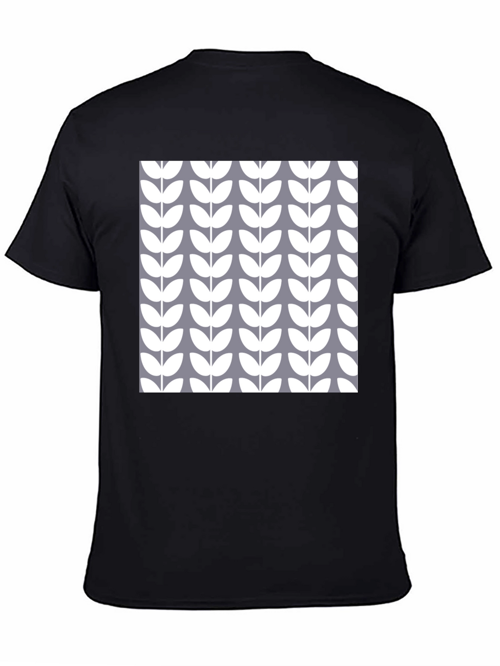 Stylish Floral Pattern Black T-Shirt