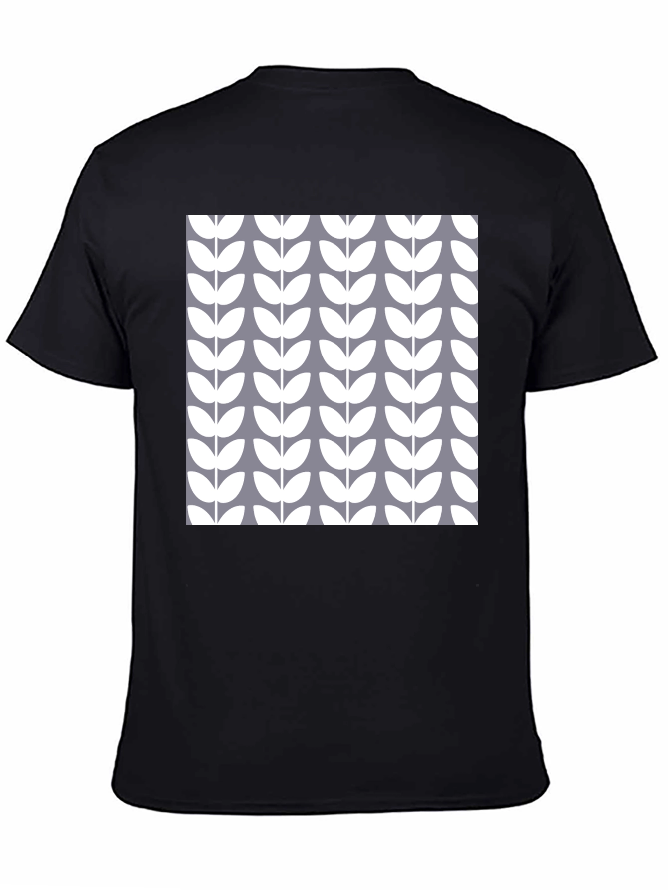 Stylish Floral Pattern Black T-Shirt