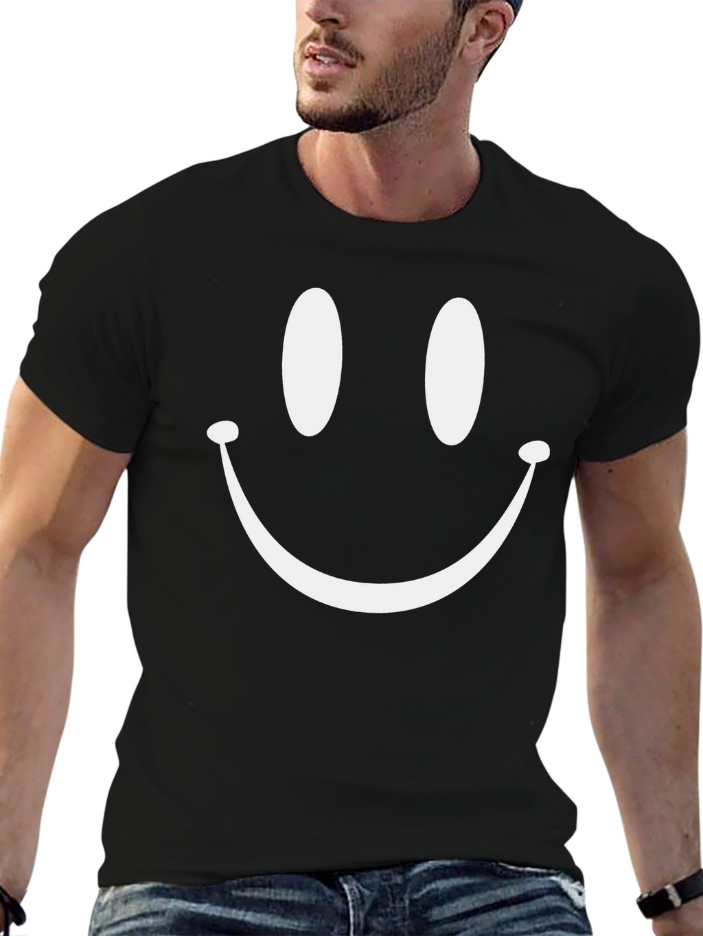 Smiley Face Graphic Tee - Classic Black T-Shirt