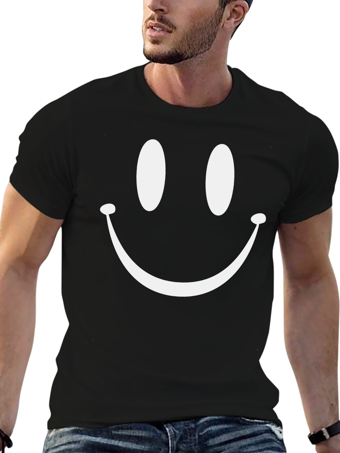 Smiley Face Graphic Tee - Classic Black T-Shirt