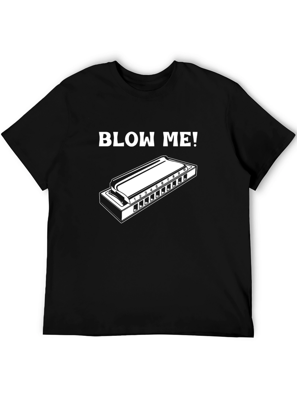 Blow Me Harmonica Graphic Tee