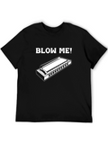 Blow Me Harmonica Graphic Tee