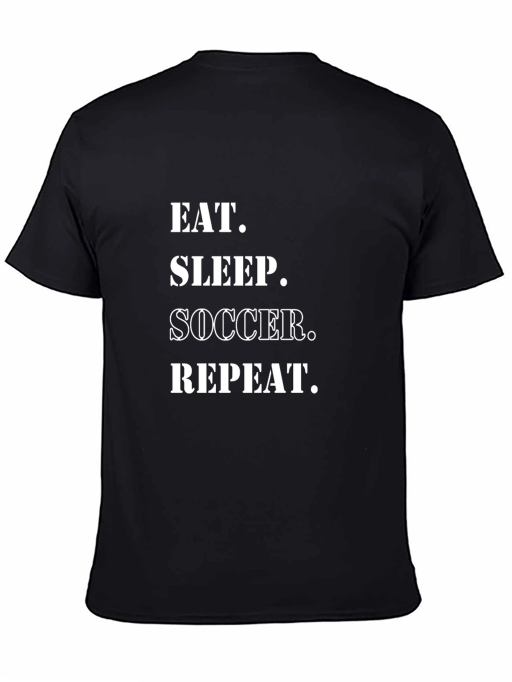 Eat Sleep Soccer Repeat Black Graphic T-Shirt