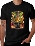 Aztec Mask Graphic Tee - Unique Design
