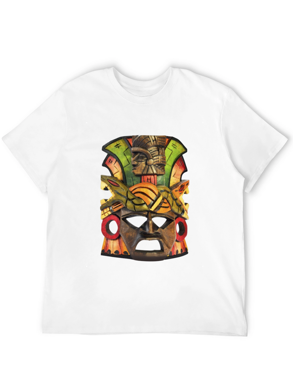 Aztec Mask Graphic Tee - Unique Design