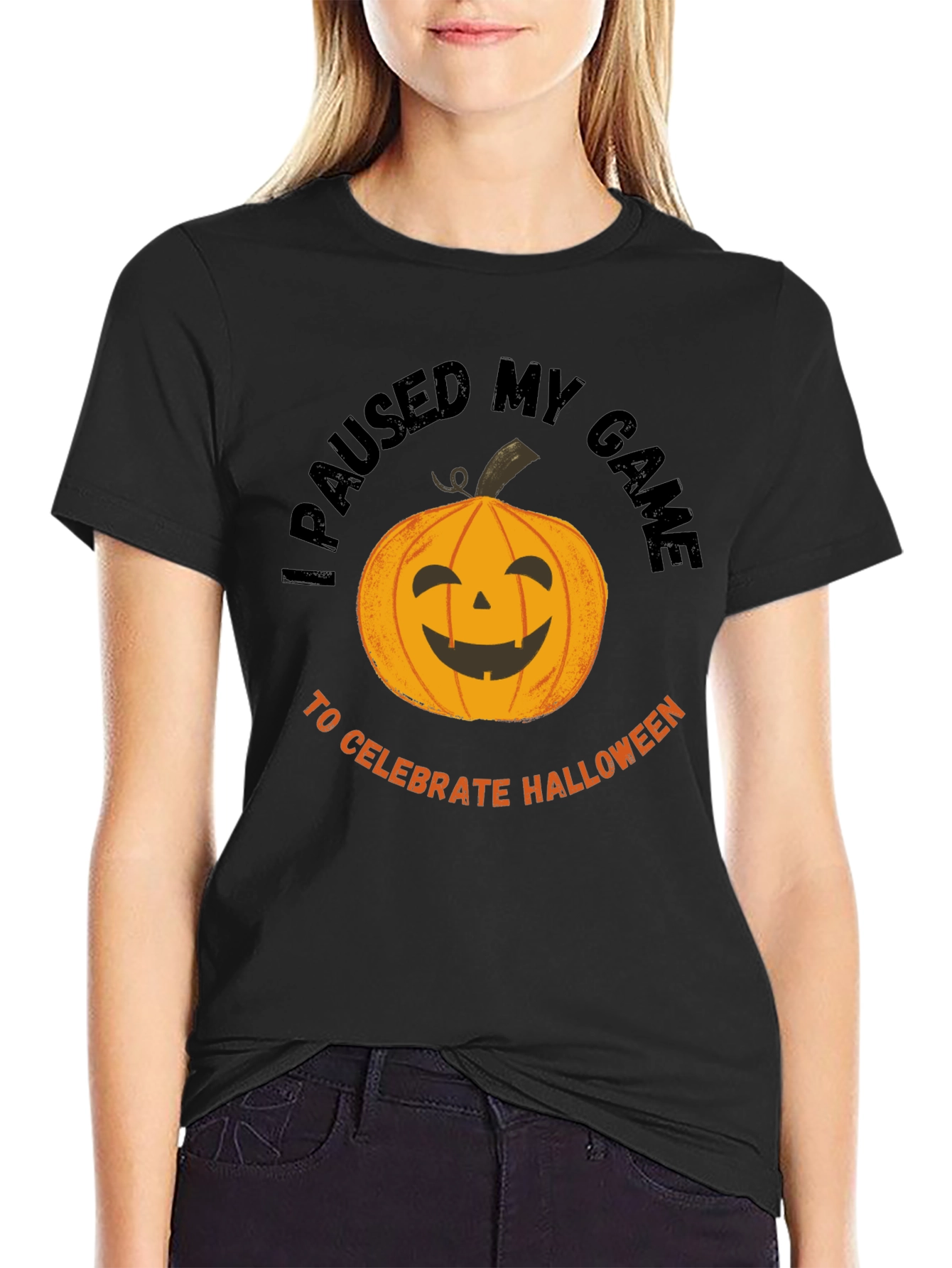 I Paused My Game Halloween T-Shirt - Gamer Pumpkin Tee