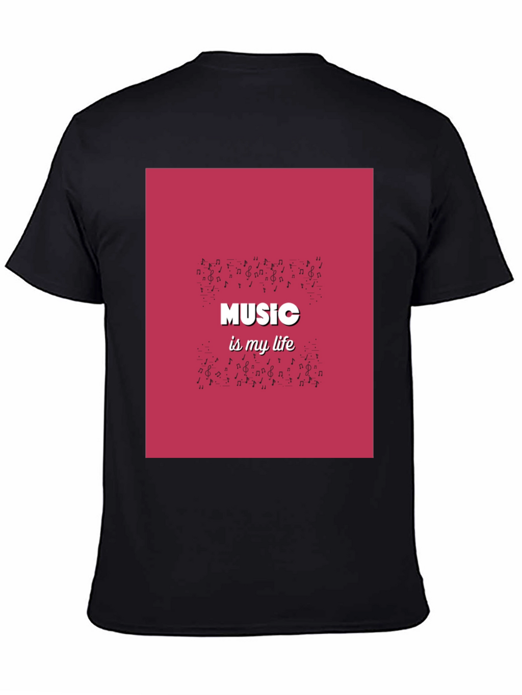 Music is My Life Black Graphic T-Shirt