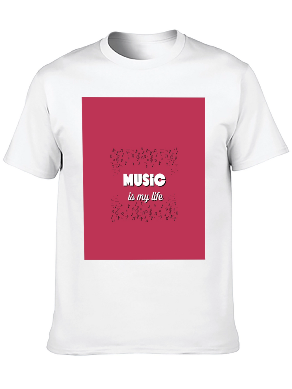 Music is My Life Black Graphic T-Shirt