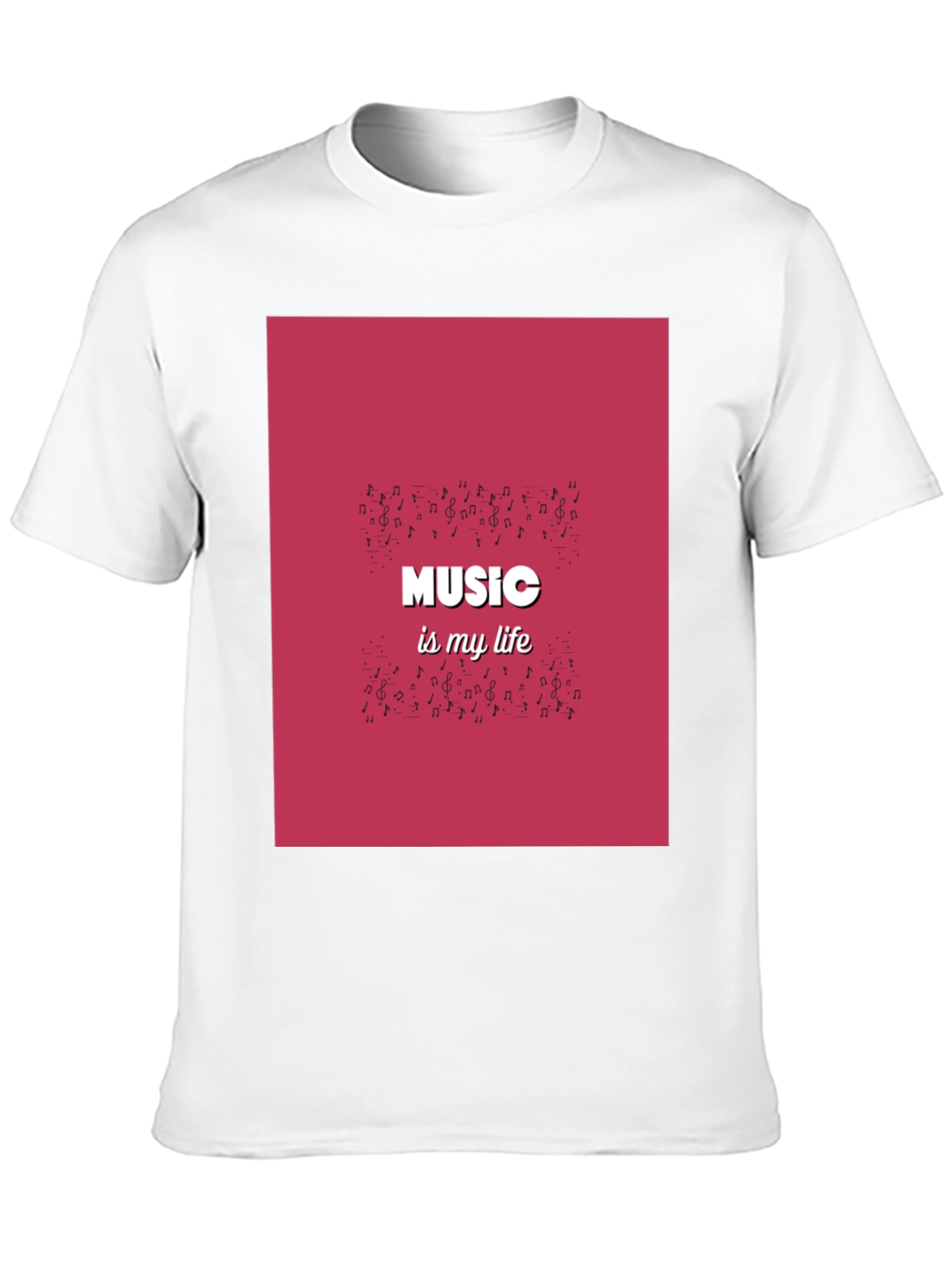 Music is My Life Black Graphic T-Shirt