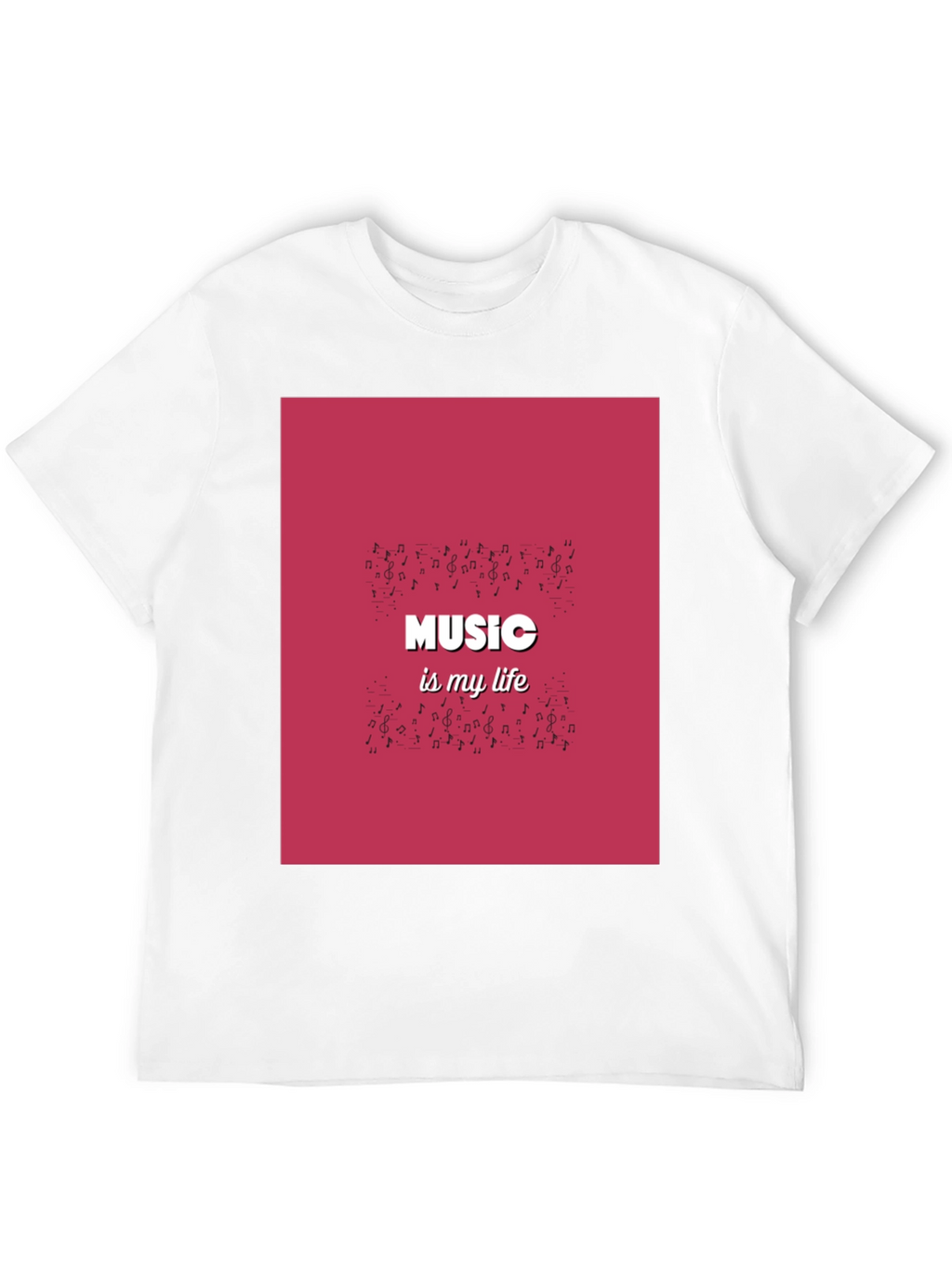 Music is My Life Black Graphic T-Shirt