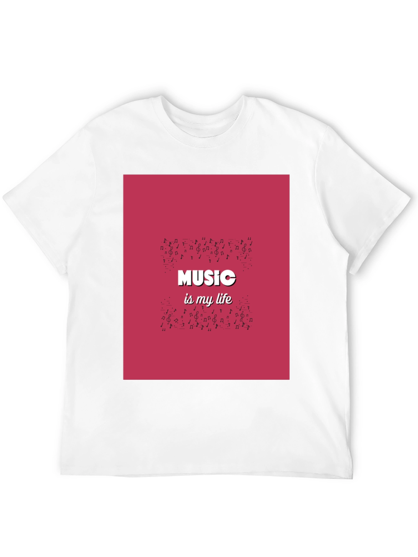 Music is My Life Black Graphic T-Shirt