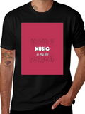 Music is My Life Black Graphic T-Shirt